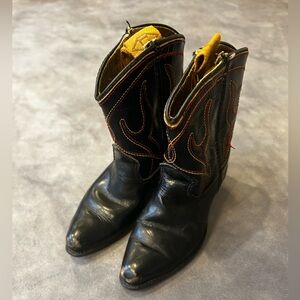 VTG 1940s-50s Neolite Toddler Black Cowboy Western Boots sz 6 D